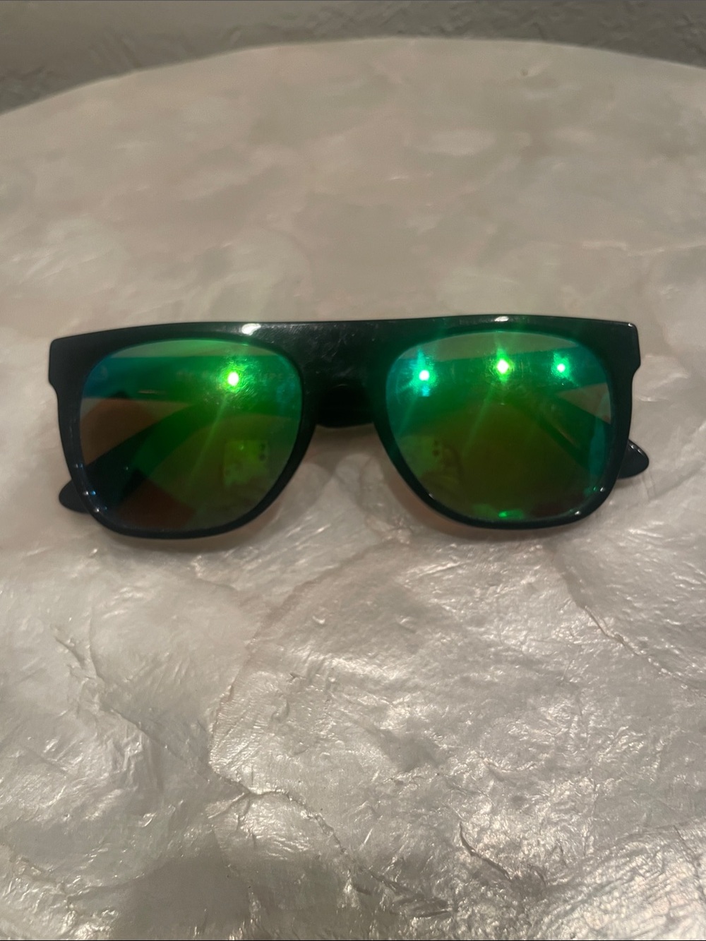 J Crew Black Sunglasses with Green Mirrored Lenses